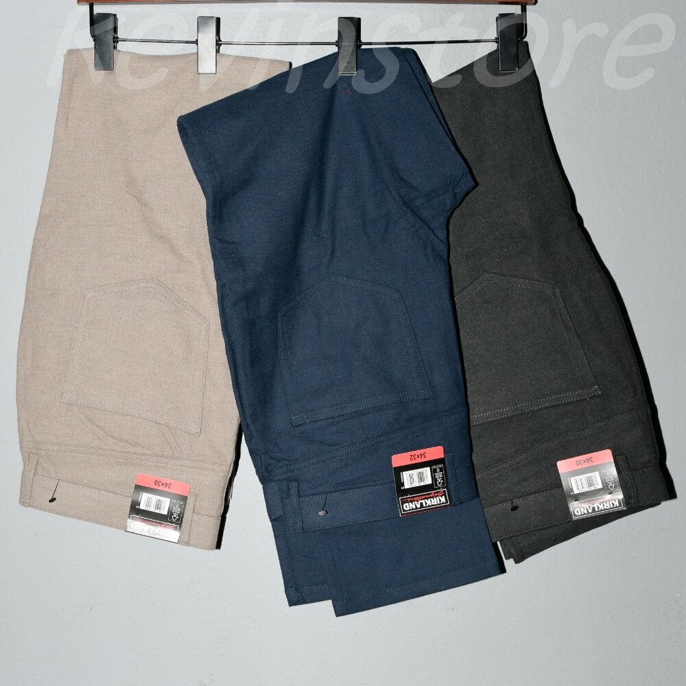 3 pairs Kirkland Signature Brushed Men's 5-Pocket Pants.